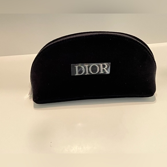 Dior Beauty Velvet Black Pouch Makeup Bag - Picture 1 of 6